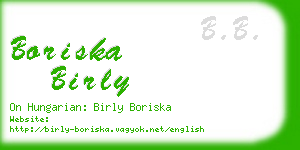 boriska birly business card